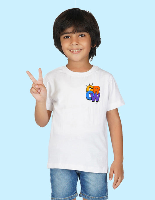 Nusyl Boys White Grow Printed t-shirt