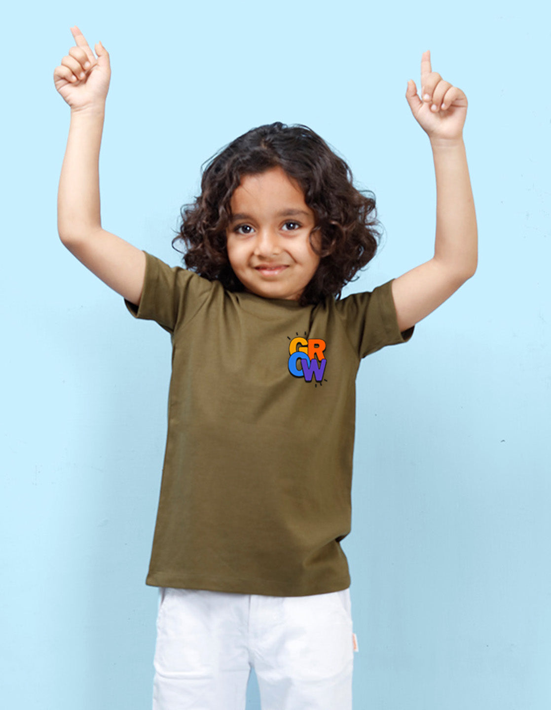 Nusyl Grow Printed Olive Colour T-shirts
