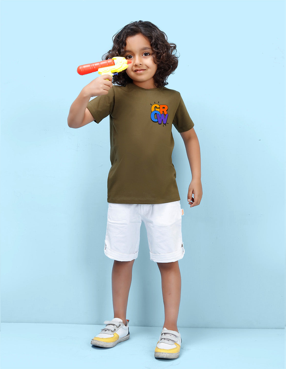 Nusyl Grow Printed Olive Colour T-shirts