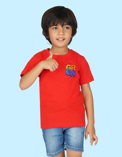 Nusyl Boys Red Grow Printed t-shirt
