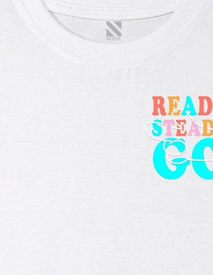 Nusyl Boys White Ready steady go Printed t-shirt
