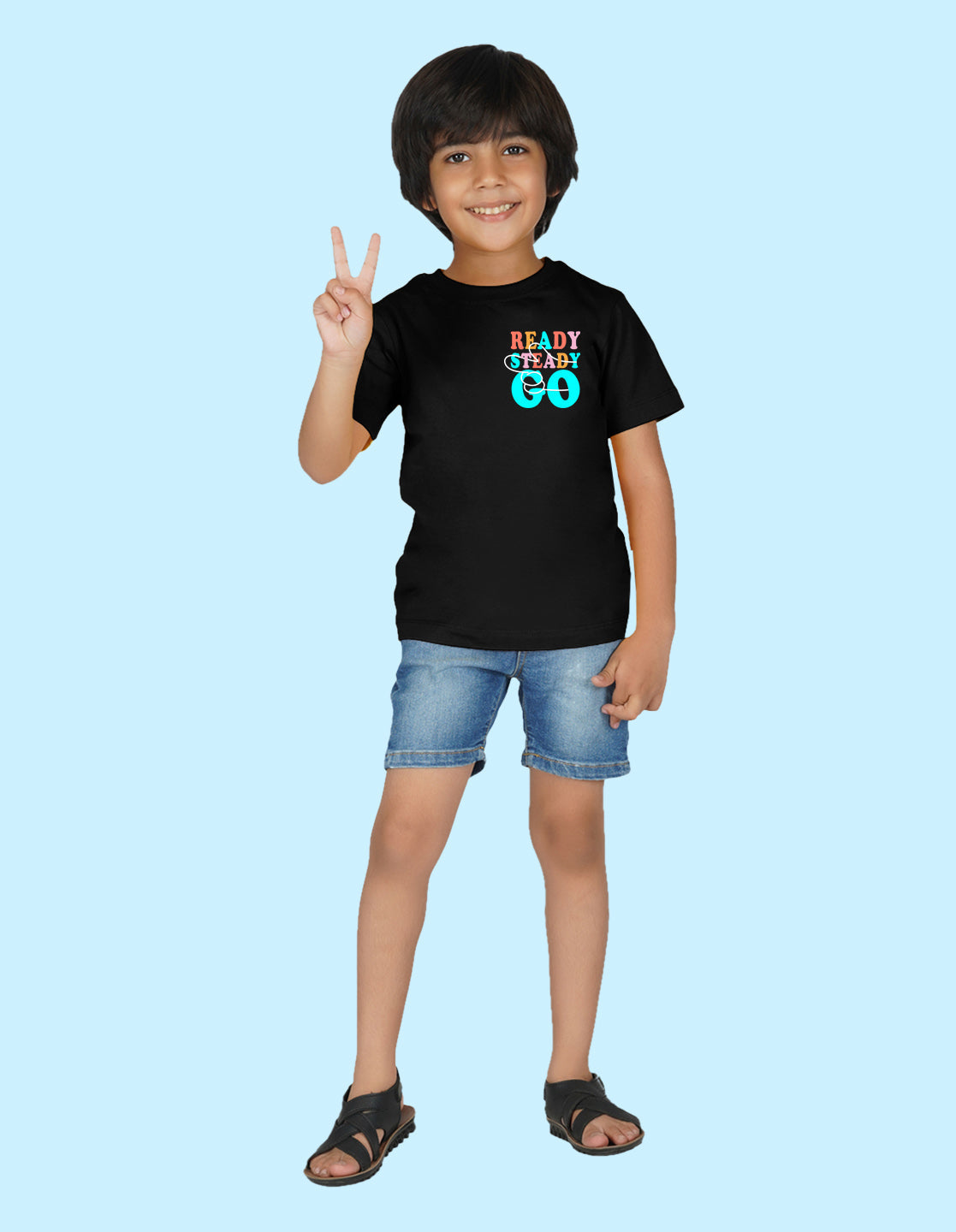 Nusyl Boys Black Ready steady go Printed t-shirt