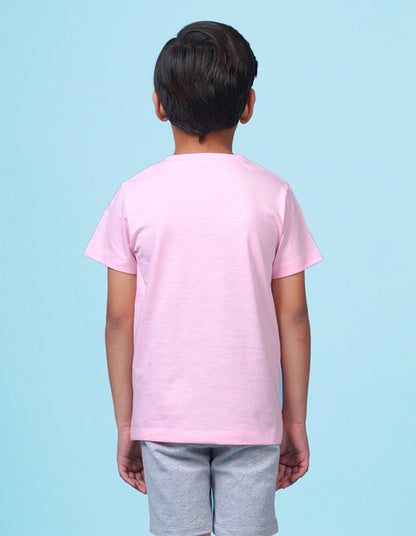 Nusyl Ride the wave Printed Light Pink Colour T-shirts