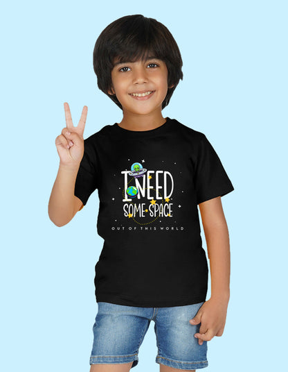 Nusyl Boys Black Space Printed t-shirt