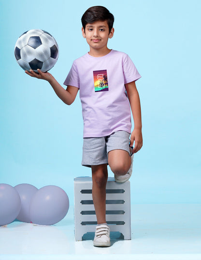 Nusyl Paradise Printed Lilac Colour T-shirts
