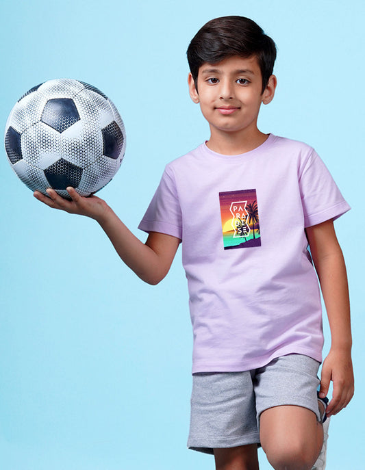 Nusyl Paradise Printed Lilac Colour T-shirts