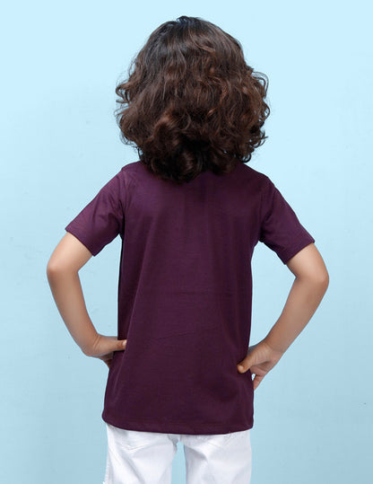 Nusyl Paradise Printed Wine Colour T-shirts