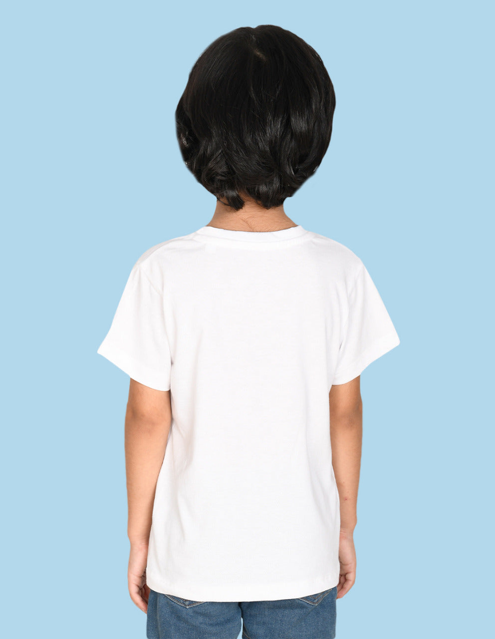 Nusyl Awesome Vibes White Biowashed Cotton Half  T-shirt T-shirt
