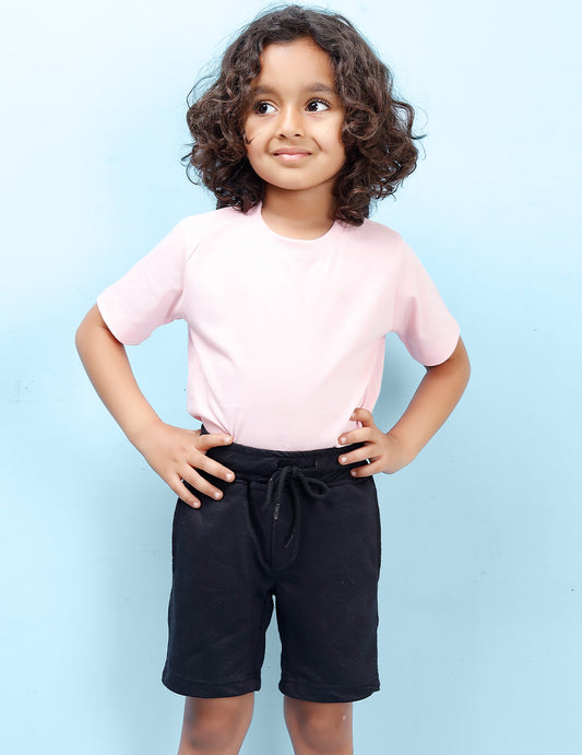 Nusyl Black Solid Boys Shorts