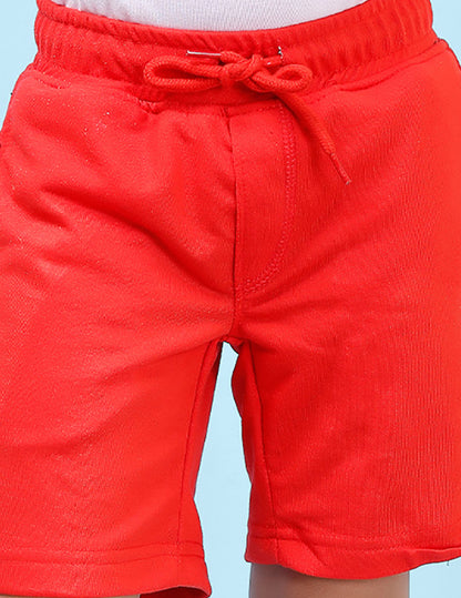Nusyl Keep it up Printed Red Boys Shorts