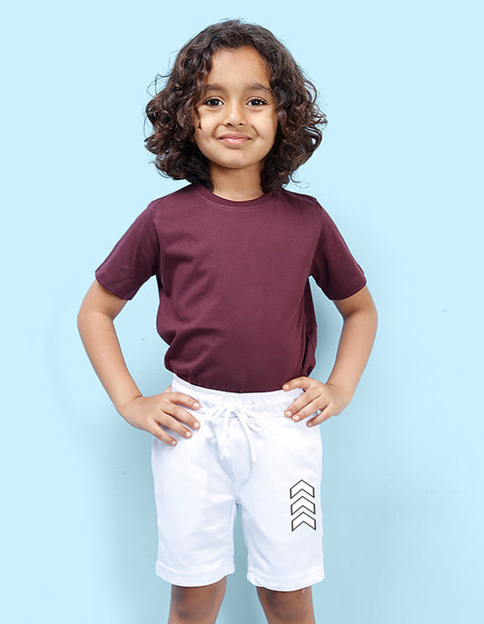 Nusyl Arrow Printed White Boys Shorts