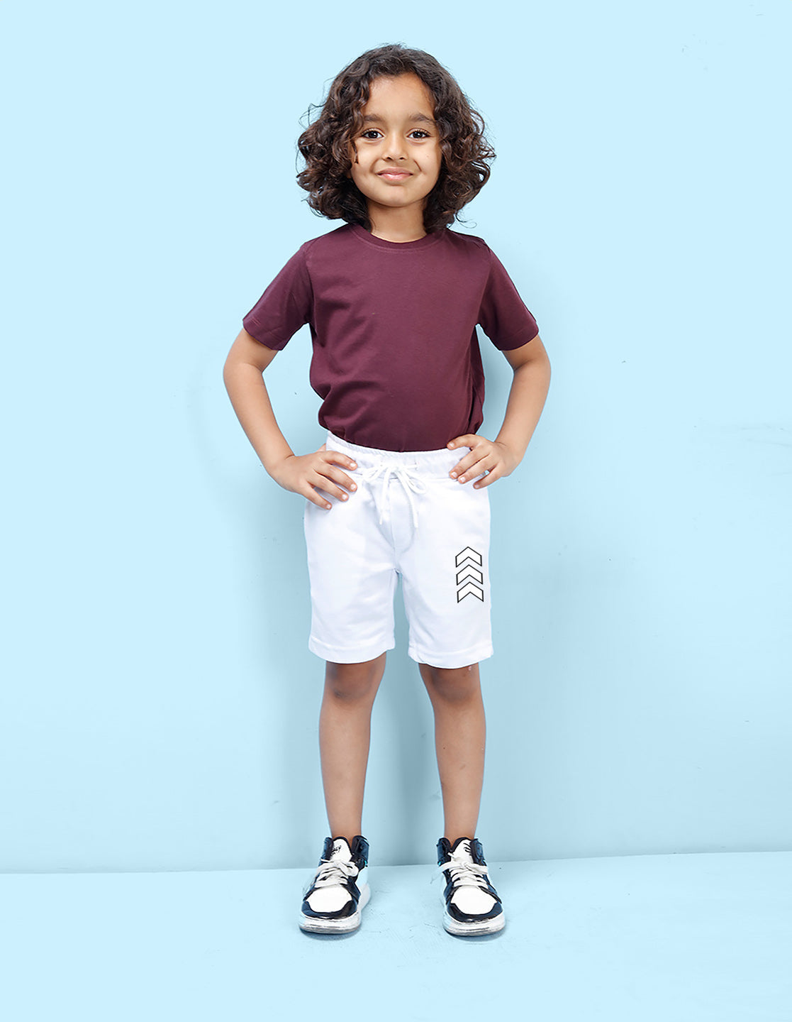 Nusyl Arrow Printed White Boys Shorts