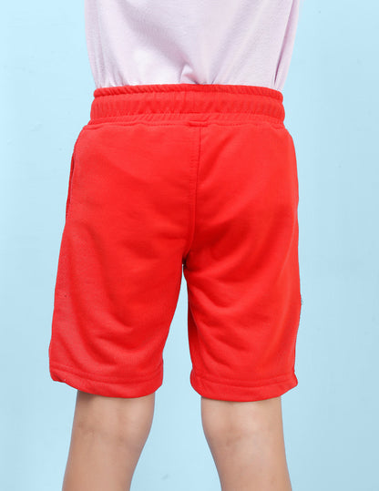 Nusyl Keep it up Printed Red Boys Shorts