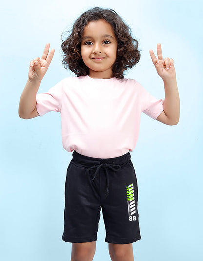 Nusyl 88 Printed Black Boys Shorts