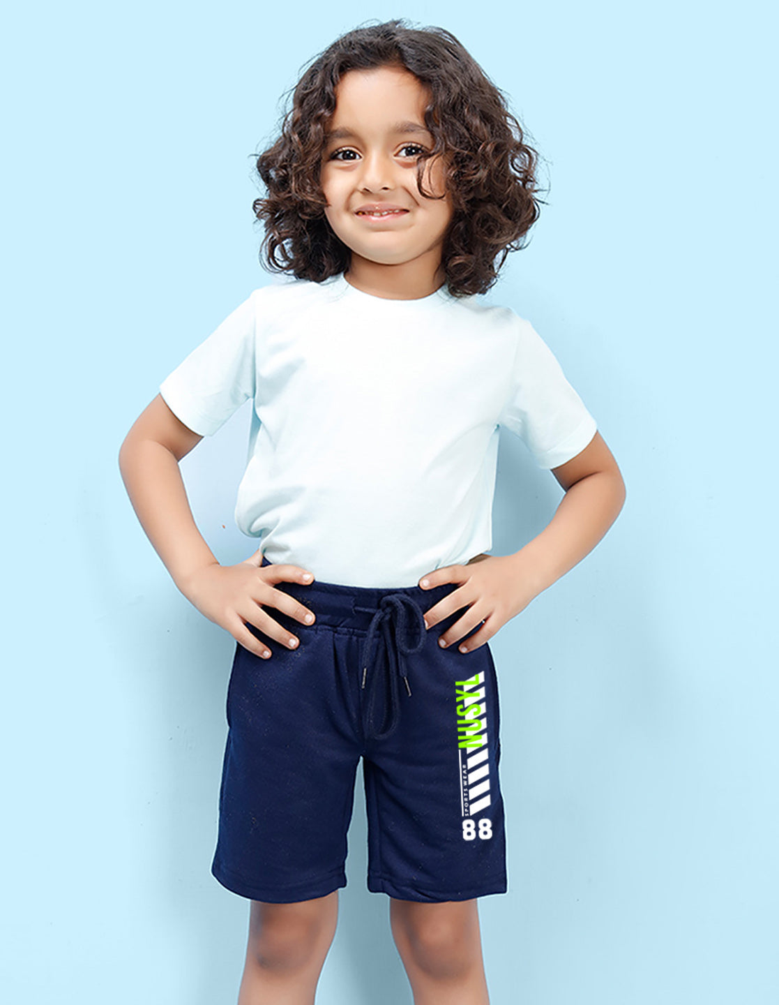 Nusyl 88 Printed Navy Blue Boys Shorts