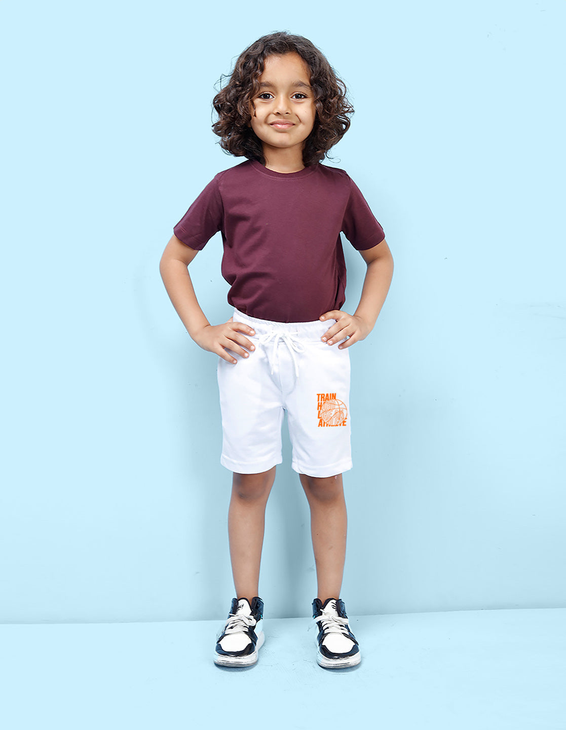 Nusyl Basketball Printed White Boys Shorts