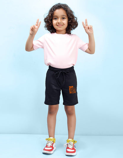 Nusyl Basketball Printed Black Boys Shorts