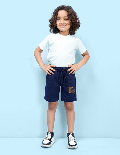 Nusyl Basketball Printed Navy Blue Boys Shorts
