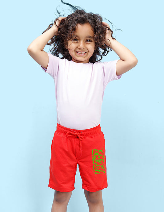 Nusyl Beach Printed Red Boys Shorts