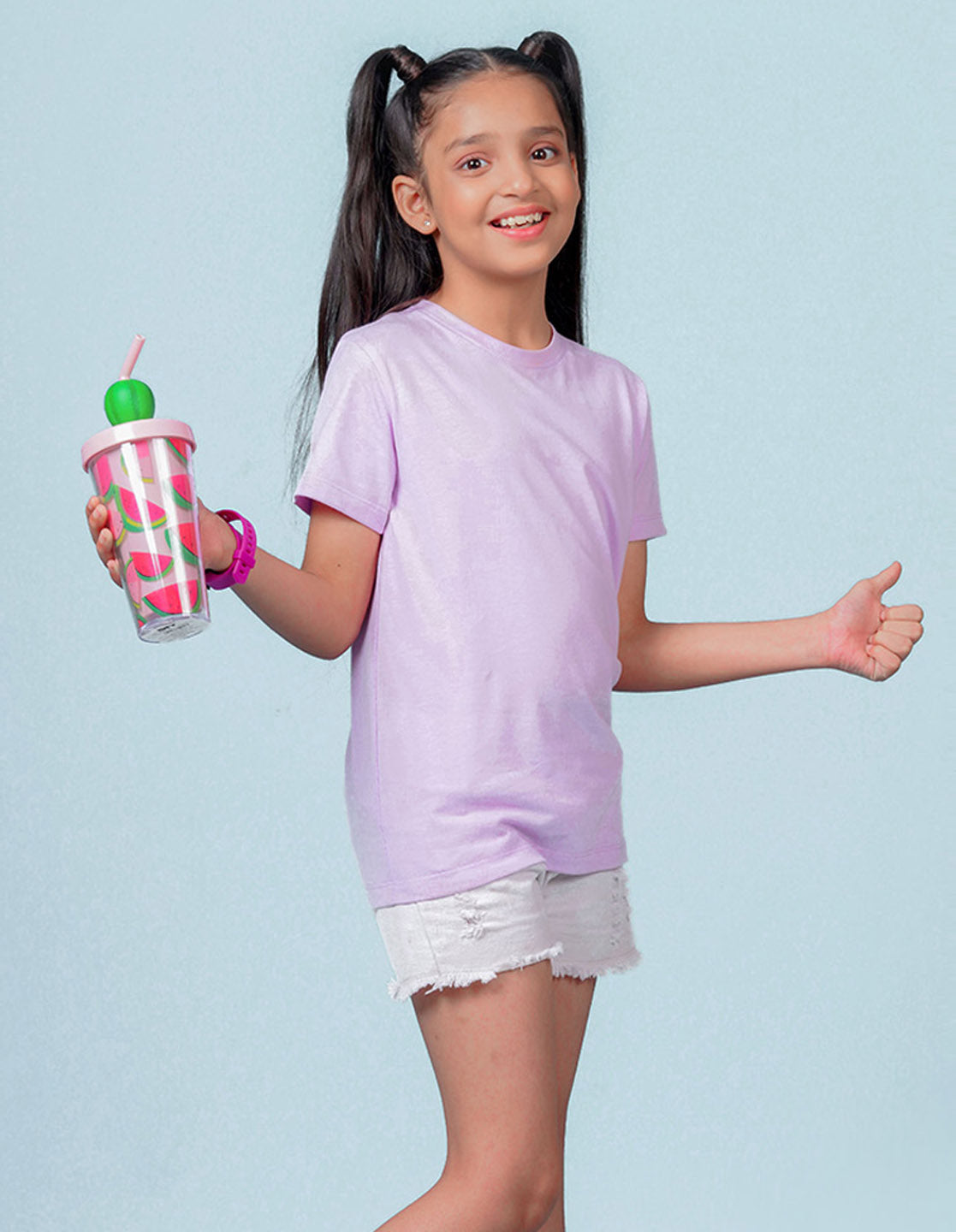 Nusyl Girls Solid Lilac t-shirts