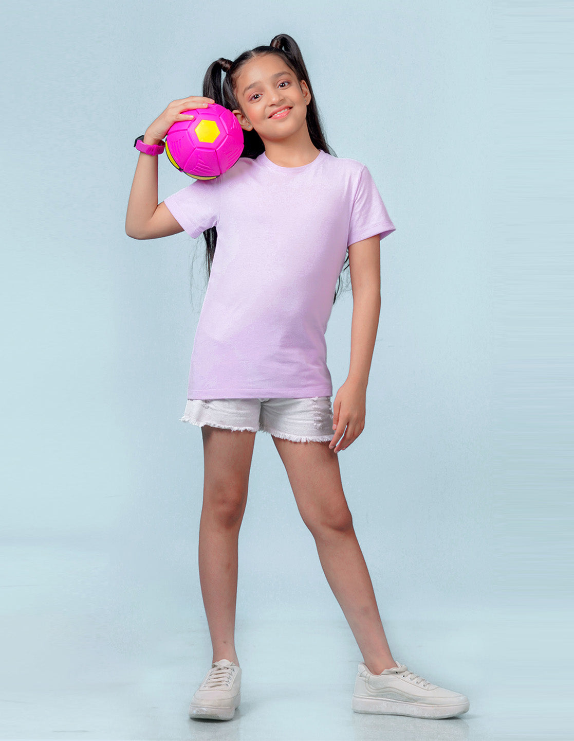 Nusyl Girls Solid Lilac t-shirts