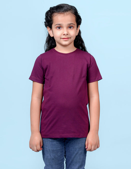 Nusyl Girls Solid Wine t-shirts