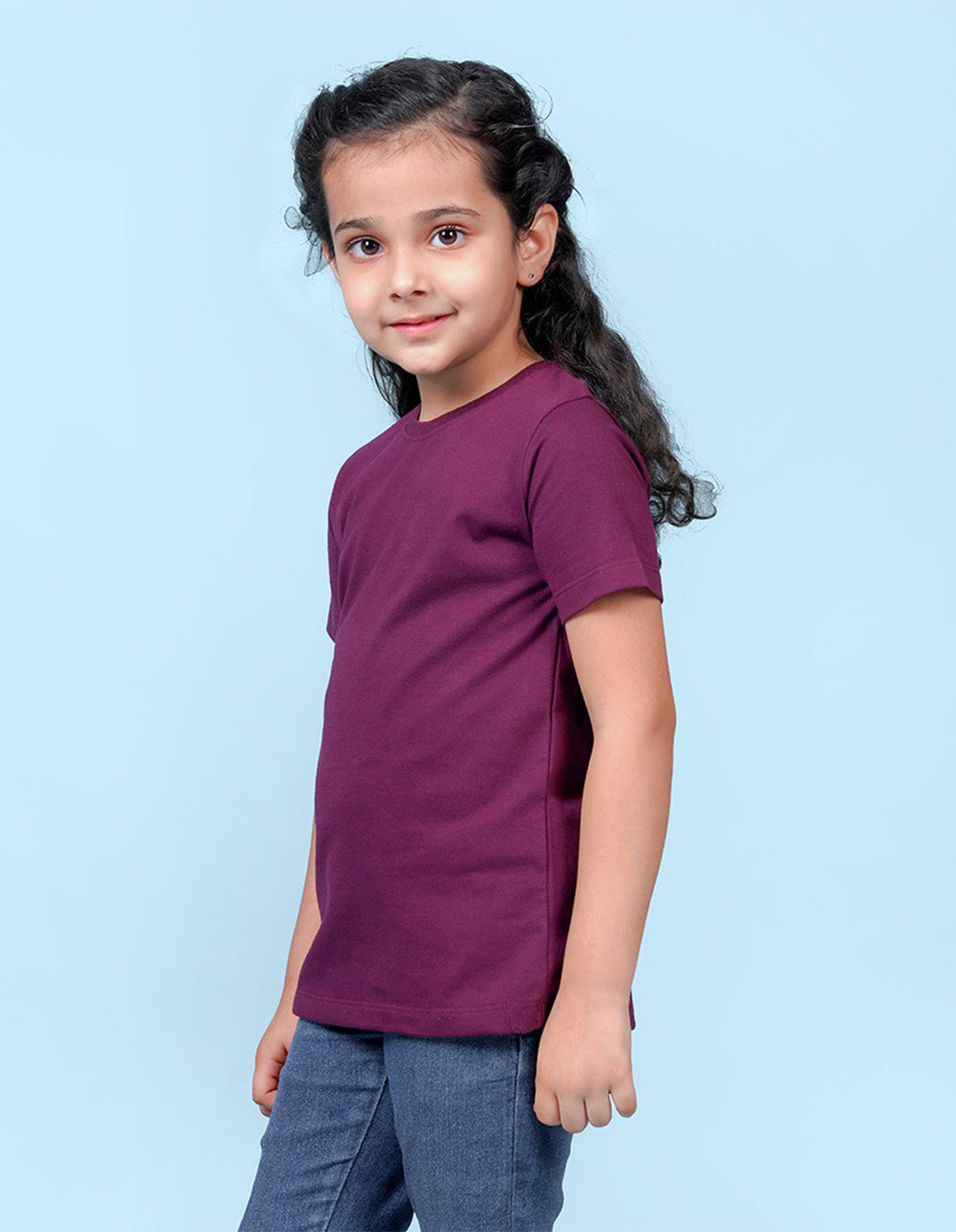 Nusyl Girls Solid Wine t-shirts