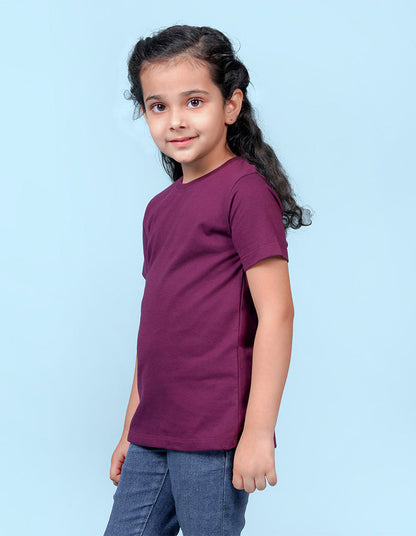 Nusyl Girls Solid Wine t-shirts