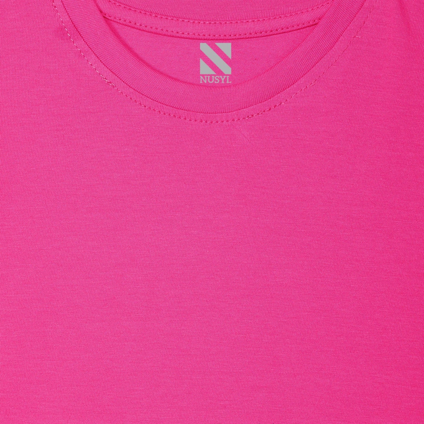 Girls Hot Pink Bio Washed Cotton Short Sleeve Solid T-shirt