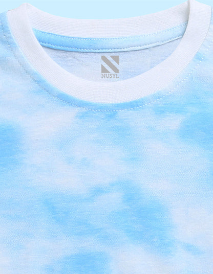 Nusyl solid cloudy blue infants tie & dye cotton rich t-shirt