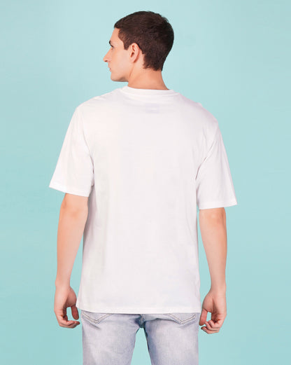 Nusyl Men Solid White oversized t-shirt