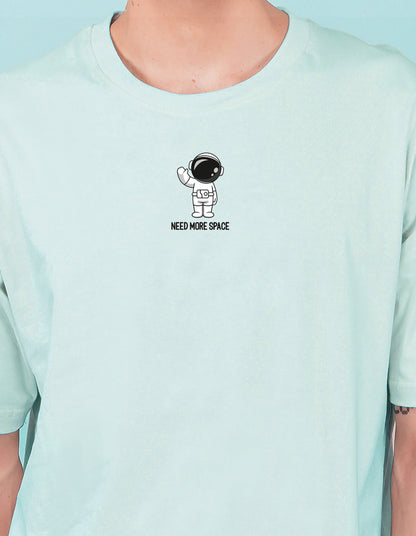 Nusyl Powder Blue Space front and back Printed oversized t-shirt