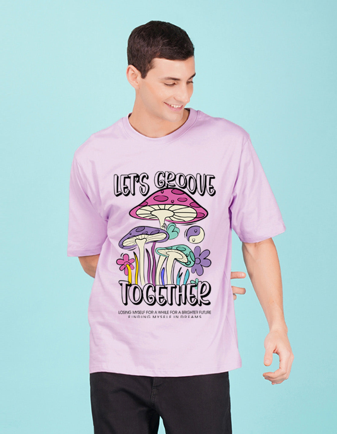 Nusyl Lilac Let's Groove Printed oversized t-shirt