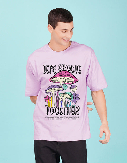Nusyl Lilac Let's Groove Printed oversized t-shirt