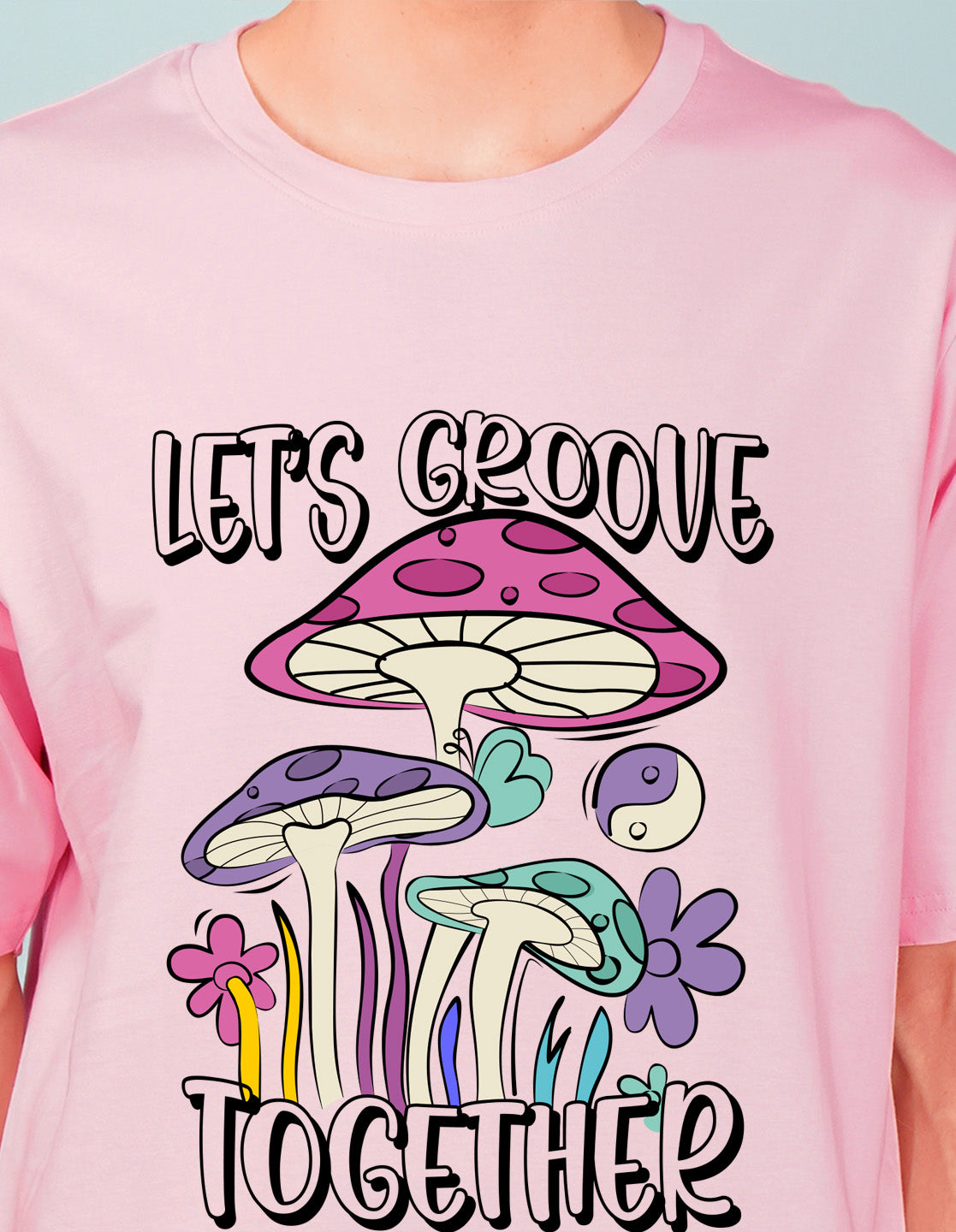 Nusyl Light Pink Let's Groove Printed oversized t-shirt