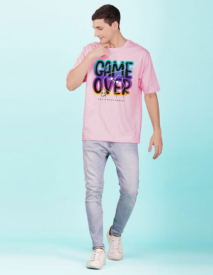 Nusyl Light Pink Game over Printed oversized t-shirt
