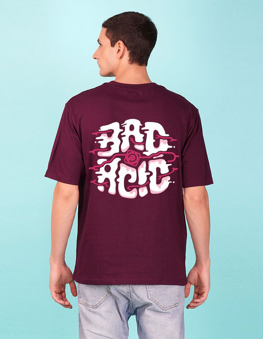 Nusyl Wine Bad acid back Printed oversized t-shirt