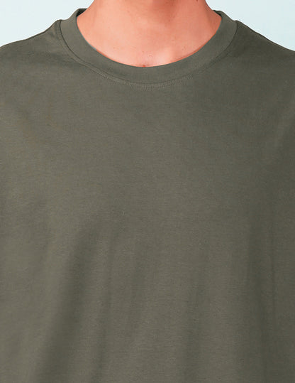 Nusyl Olive Bad acid back Printed oversized t-shirt