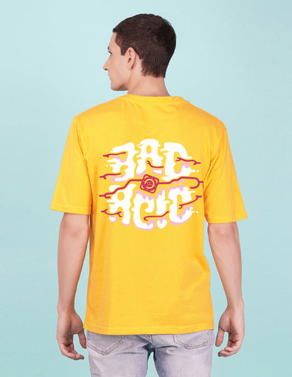 Nusyl Yellow Bad acid back Printed oversized t-shirt