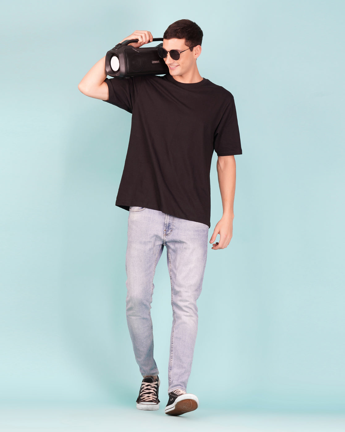 Nusyl Black Never give up back Printed oversized t-shirt