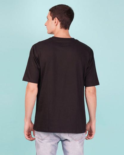 Nusyl Black Text Printed oversized t-shirt