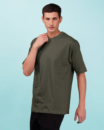 Nusyl Olive No fear back Printed oversized t-shirt