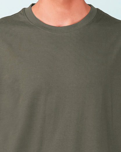 Nusyl Olive No fear back Printed oversized t-shirt