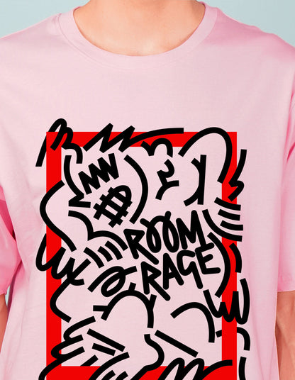 Nusyl Light Pink Abstract Printed oversized t-shirt