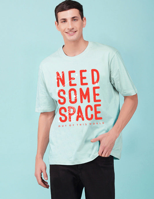 Nusyl Powder Blue Need some space Printed oversized t-shirt