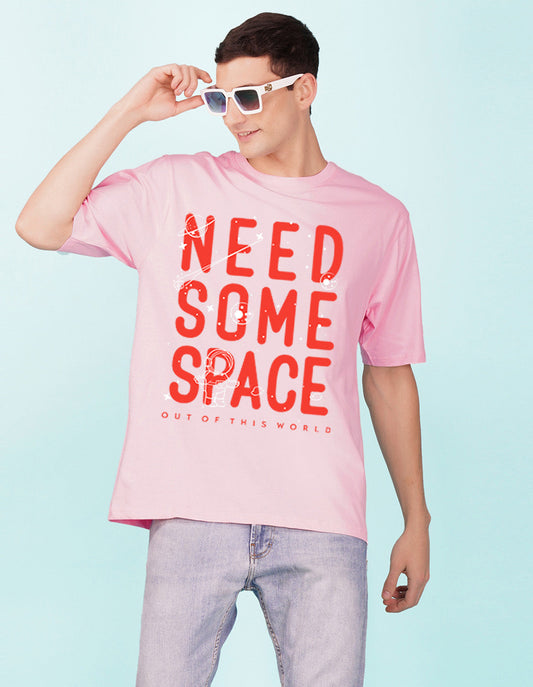 Nusyl Light Pink Need some space Printed oversized t-shirt