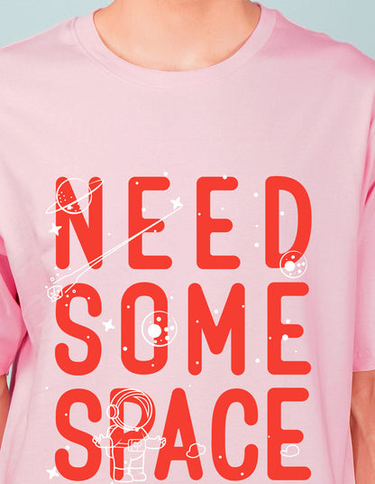 Nusyl Light Pink Need some space Printed oversized t-shirt