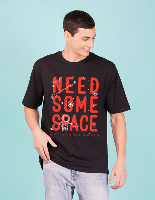Nusyl Black Need some space Printed oversized t-shirt