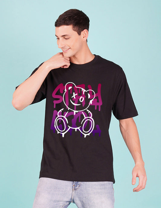 Nusyl Black Stay cool Printed oversized t-shirt