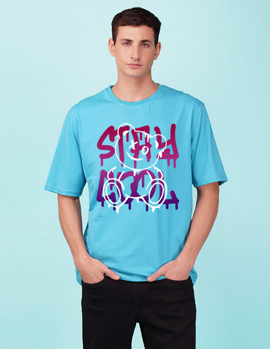 Nusyl Sky Blue Stay cool Printed oversized t-shirt